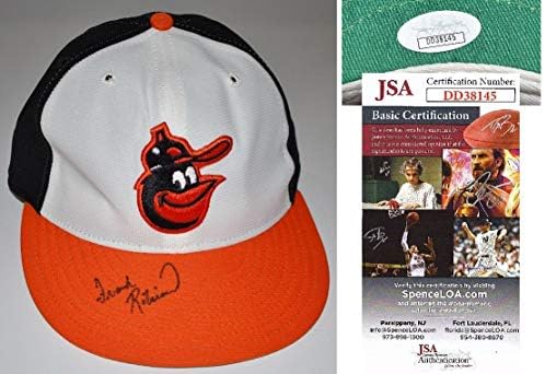 Реколта бейзболна шапка Baltimore Orioles с автограф на Франк Робинсън - Приталенная шапка на Нова ера + Автентичността на JSA - Шапки