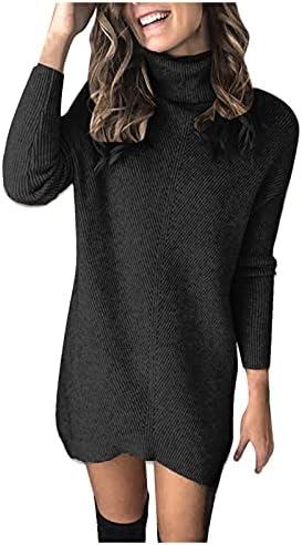 Женствена Рокля-пуловер, Вязаное Рокля с дълъг ръкав, Пуловер, Пуловер, Вязаное Рокля с деколте, Рокля-пуловер на 2022 година