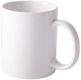 SFS BLANK 1 бр Бели Керамични Кофейно-Чаена чаша С покритие 11 унции (9,5 x 8 см), Подходящи за печат В термопрессе, Сублимационный боя, Гланц с термични покритие, Подходящо з?
