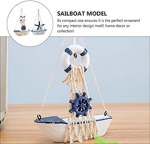 VICASKY 2 елемента Мини-Платноходка Модел Декорация на Дървени Миниатюрна Плаване с Лодка Начало Декор