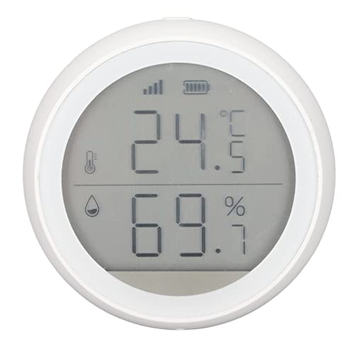 Бял Умен Монитор Температура И Влажност На Въздуха Безжичен Термометър-Влагомер