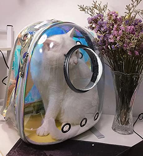 NC Нова чанта за котки Прозрачна чанта за домашни любимци От Преносим дишаща лента за носене през космическа чанти Лазерен Раница за