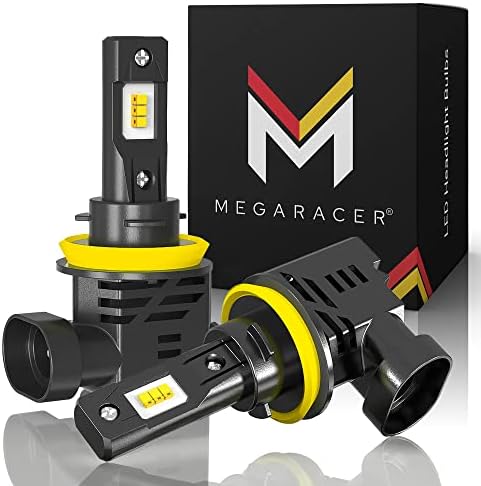 Mega Racer Безжични led крушки за фаровете H11/H8/H9/H16 - 50 W, дневна светлина 6500K, бял, на 12 000 Lm, led чип, IP68 водоустойчив,