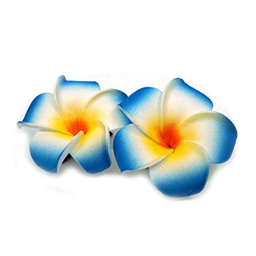 Бутик Teri's Хавайски Остров Хавай Орхидея и Цвете От Стиропор За Пътуване Шнола За Коса С нокът (Син)