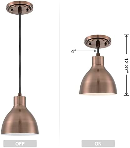 Doraimi 1 Лампа, Модерен Прост Мини-Висулка за помещения с метални абажуром от измити Мед, Подвесное Осветление за Бар, Столова, Коридор,
