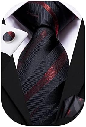 Hi-Tie 63 '70' Вратовръзки за Мъжете, Дълги Копринени Мъжки Вратовръзки, Набор и Джобни Квадратни копчета за Ръкавели, Вратовръзка с