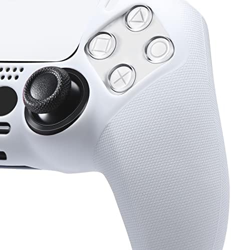 Силиконова Обвивка Pandaren Grip Texture за контролер PS5 Dualsense x 1 бял с дръжки Pro Thumb x 8