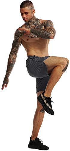 FLYFIREFLY Мъжки Сушилни Спортни къси Панталони за фитнес във Фитнес Залата, Къси Панталони за Джогинг с Джобове