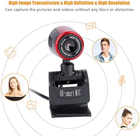 Уеб камера USB с микрофон, HD камера за КОМПЮТЪР, уеб камера, на 360 Градуса Въртяща Скоба за уеб камера, Автоматична Цветокоррекция