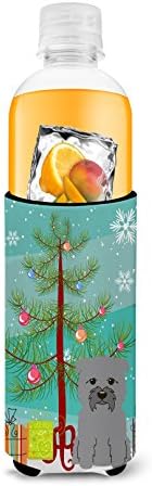 Carolin's Treasures BB4184MUK Merry Christmas Tree Glen of Imal Grey Ултра-Обнималка за тънки кутии, Ръкав за охлаждане на Консерви,