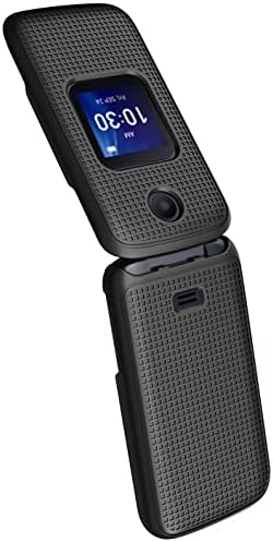 Калъф Nakedcellphone за телефон Alcatel Go Flip 4 / TCL Flip Pro, Тънък Защитен калъф с вкара текстура - Черен
