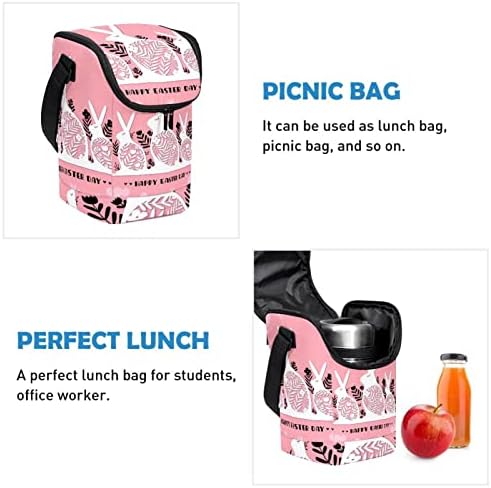Дамски Чанта за обяд GUEROTKR, Кутия за Обяд за мъже, Дамски Кутия за Обяд, Розово модел с великден заек