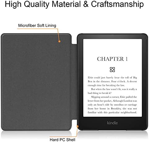 Калъф Kindle 10th Generation 2019 (номер на модела J9G29R) - Тънък здрав калъф от изкуствена кожа, подходящ за 6 Kindle (само за издаване