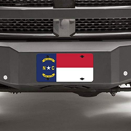 Флаг на щата Северна Каролина, виси Етикет с Номер на знака, е Новост за Суета, Метал | Метал с UV-печат | 6 сантиметра на 12 сантиметра